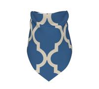 Meymuise Pet Bandana, Moroccan Blue & Beige | Breathable Scarf Fashion Neckerchief Soft Triangle Bib for Dogs and Cats, Gifts Wear Holiday Parties Daily Grooming