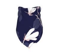 Meymuise Pet Bandana, Navy Blue Magnolia Flowers | Breathable Scarf Fashion Neckerchief Soft Triangle Bib for Dogs and Cats, Gifts Wear Holiday Parties Daily Grooming
