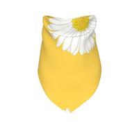 Meymuise Pet Bandana, White Aster Daisy Yellow | Breathable Scarf Fashion Neckerchief Soft Triangle Bib for Dogs and Cats, Gifts Wear Holiday Parties Daily Grooming