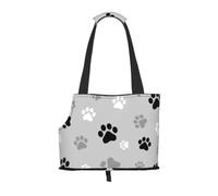 Meymuise Pet Carrier, Animal Paws Prints Print | Collapsible Dog Tote Bag, Soft Sided Cat Crate Purse with Side Window, Portable Puppy Travel Handbag for Outdoor Walking