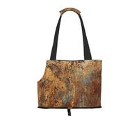Meymuise Pet Carrier, Brown Rust Colorful Metal Rusty | Collapsible Dog Tote Bag, Soft Sided Cat Crate Purse with Side Window, Portable Puppy Travel Handbag for Outdoor Walking