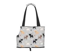 Meymuise Pet Carrier, Chihuahua Paws And Bones | Collapsible Dog Tote Bag, Soft Sided Cat Crate Purse with Side Window, Portable Puppy Travel Handbag for Outdoor Walking