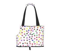 Meymuise Pet Carrier, Colorful Dog Paws Print | Collapsible Dog Tote Bag, Soft Sided Cat Crate Purse with Side Window, Portable Puppy Travel Handbag for Outdoor Walking