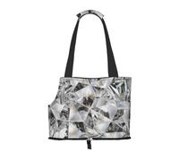 Meymuise Pet Carrier, Diamond Texture Style Crystal | Collapsible Dog Tote Bag, Soft Sided Cat Crate Purse with Side Window, Portable Puppy Travel Handbag for Outdoor Walking