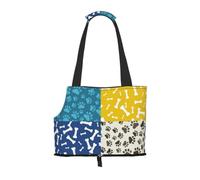 Meymuise Pet Carrier, Dog Paws And Bone Anilams Pattern | Collapsible Dog Tote Bag, Soft Sided Cat Crate Purse with Side Window, Portable Puppy Travel Handbag for Outdoor Walking