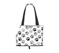 Meymuise Pet Carrier, Dog Paws Print | Collapsible Dog Tote Bag, Soft Sided Cat Crate Purse with Side Window, Portable Puppy Travel Handbag for Outdoor Walking