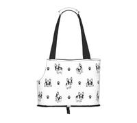 Meymuise Pet Carrier, French Bulldog Paws | Collapsible Dog Tote Bag, Soft Sided Cat Crate Purse with Side Window, Portable Puppy Travel Handbag for Outdoor Walking