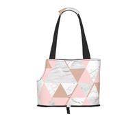 Meymuise Pet Carrier, Grey And Pink Rose Gold Marble Diamond | Collapsible Dog Tote Bag, Soft Sided Cat Crate Purse with Side Window, Portable Puppy Travel Handbag for Outdoor Walking