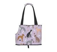 Meymuise Pet Carrier, Italian Greyhound Dog Bones And Paws | Collapsible Dog Tote Bag, Soft Sided Cat Crate Purse with Side Window, Portable Puppy Travel Handbag for Outdoor Walking