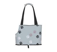 Meymuise Pet Carrier, Paws Print Traces Cate | Collapsible Dog Tote Bag, Soft Sided Cat Crate Purse with Side Window, Portable Puppy Travel Handbag for Outdoor Walking