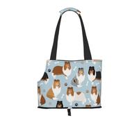 Meymuise Pet Carrier, Rough Collie Paws And Bones | Collapsible Dog Tote Bag, Soft Sided Cat Crate Purse with Side Window, Portable Puppy Travel Handbag for Outdoor Walking