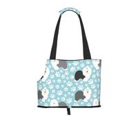 Meymuise Pet Carrier, Sheepdog With Hand Drawn Paws Cute Cartoon | Collapsible Dog Tote Bag, Soft Sided Cat Crate Purse with Side Window, Portable Puppy Travel Handbag for Outdoor Walking