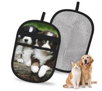 Meymuise Pet Hair Remover, Australian Shepherd Small Puppies | Pet Cleaning Gloves, Washable Reusable Anti Slip Magic Brush Carpet Car Seats Clothing Kitchen For Dog Cat