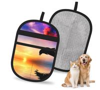 Meymuise Pet Hair Remover, Dolphin Jumping | Pet Cleaning Gloves, Washable Reusable Anti Slip Magic Brush Carpet Car Seats Clothing Kitchen For Dog Cat