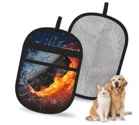 Meymuise Pet Hair Remover, Ice Hockey Fire | Pet Cleaning Gloves, Washable Reusable Anti Slip Magic Brush Carpet Car Seats Clothing Kitchen For Dog Cat
