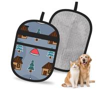 Meymuise Pet Hair Remover, Merry Christmas Christmas Tree | Pet Cleaning Gloves, Washable Reusable Anti Slip Magic Brush Carpet Car Seats Clothing Kitchen For Dog Cat