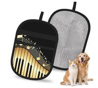 Meymuise Pet Hair Remover, Music Note Piano Printed | Pet Cleaning Gloves, Washable Reusable Anti Slip Magic Brush Carpet Car Seats Clothing Kitchen For Dog Cat