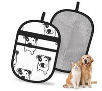 Meymuise Pet Hair Remover, Pit Bull T Bone Graphic | Pet Cleaning Gloves, Washable Reusable Anti Slip Magic Brush Carpet Car Seats Clothing Kitchen For Dog Cat