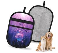 Meymuise Pet Hair Remover, Purple Dolphin | Pet Cleaning Gloves, Washable Reusable Anti Slip Magic Brush Carpet Car Seats Clothing Kitchen For Dog Cat