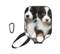 Meymuise Pickleball Paddle Covers, Australian Shepherd Small Puppies | Scratch Resistant Thickened Fabric Outer Mesh Pocket Padel Racket Protector Storage Case for Sport Travel Match Indoor Courts