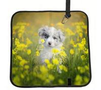 Meymuise Seat Cushions, Australian Shepherd Dogs Mall White Puppy | Camping Mat Portable Foldable Seat Pads Heat Insulated Compact Walking Pad Outdoor Cushion for Garden Outdoors Travel Park