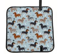 Meymuise Seat Cushions, Dachshund Dogs Blue | Camping Mat Portable Foldable Seat Pads Heat Insulated Compact Walking Pad Outdoor Cushion for Garden Outdoors Travel Park