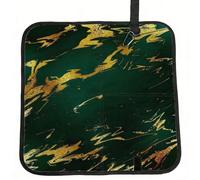 Meymuise Seat Cushions, Emerald Deep Green Earth Tones Gold Marble | Camping Mat Portable Foldable Seat Pads Heat Insulated Compact Walking Pad Outdoor Cushion for Garden Outdoors Travel Park