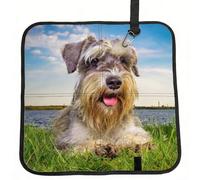 Meymuise Seat Cushions, Schnauzer Lawn Pets Gray Dogs Chnauzer | Camping Mat Portable Foldable Seat Pads Heat Insulated Compact Walking Pad Outdoor Cushion for Garden Outdoors Travel Park
