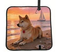 Meymuise Seat Cushions, Shiba Inu Pets Dogs Seaside Bokeh | Camping Mat Portable Foldable Seat Pads Heat Insulated Compact Walking Pad Outdoor Cushion for Garden Outdoors Travel Park