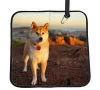 Meymuise Seat Cushions, Shiba Inu Pets Dogs Sunset Bokeh | Camping Mat Portable Foldable Seat Pads Heat Insulated Compact Walking Pad Outdoor Cushion for Garden Outdoors Travel Park