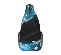 Meymuise Sling Bag, Abstract Blue Free Neon Light Music Notes