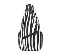 Meymuise Sling Bag, Animal Zebra | Crossbody Backpack with Reversible Shoulder Strap for Men and Women, Outdoors Travel Hiking Climbing Biking