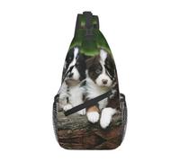 Meymuise Sling Bag, Australian Shepherd Small Puppies | Crossbody Backpack with Reversible Shoulder Strap for Men and Women, Outdoors Travel Hiking Climbing Biking