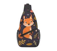 Meymuise Sling Bag, Autumn Cute Fox | Crossbody Backpack with Reversible Shoulder Strap for Men and Women, Outdoors Travel Hiking Climbing Biking