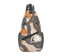 Meymuise Sling Bag, Cute Afghan Hound | Crossbody Backpack with Reversible Shoulder Strap for Men and Women, Outdoors Travel Hiking Climbing Biking