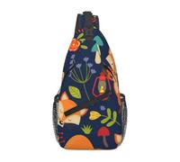 Meymuise Sling Bag, Cute Animal Cartoon Fox | Crossbody Backpack with Reversible Shoulder Strap for Men and Women, Outdoors Travel Hiking Climbing Biking