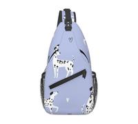Meymuise Sling Bag, Dalmatian Dog Pattern | Crossbody Backpack with Reversible Shoulder Strap for Men and Women, Outdoors Travel Hiking Climbing Biking
