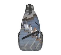 Meymuise Sling Bag, Dogs Border Collie Shetland SheepDogs Alaskan | Crossbody Backpack with Reversible Shoulder Strap for Men and Women, Outdoors Travel Hiking Climbing Biking
