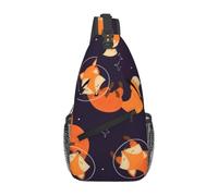 Meymuise Sling Bag, Elegant Happy Funny Fox | Crossbody Backpack with Reversible Shoulder Strap for Men and Women, Outdoors Travel Hiking Climbing Biking
