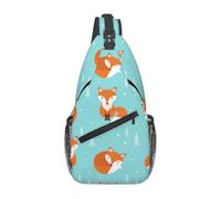 Meymuise Sling Bag, Fox Seamless Pattern | Crossbody Backpack with Reversible Shoulder Strap for Men and Women, Outdoors Travel Hiking Climbing Biking