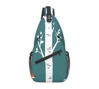 Meymuise Sling Bag, Fox With Birch Trees | Crossbody Backpack with Reversible Shoulder Strap for Men and Women, Outdoors Travel Hiking Climbing Biking