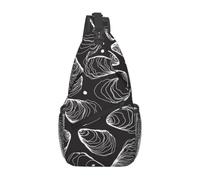 Meymuise Sling Bag, Large Oyster Pearl Hand Drawn Line Nature Oyster