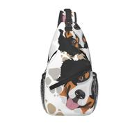 Meymuise Sling Bag, Paws Bernese Mountain Dog | Crossbody Backpack with Reversible Shoulder Strap for Men and Women, Outdoors Travel Hiking Climbing Biking