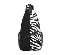 Meymuise Sling Bag, Red Leopard And Zebra Animal | Crossbody Backpack with Reversible Shoulder Strap for Men and Women, Outdoors Travel Hiking Climbing Biking