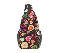 Meymuise Sling Bag, Vegan Live Fruits Vegetables Print