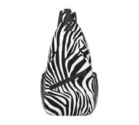 Meymuise Sling Bag, Zebra Pattern | Crossbody Backpack with Reversible Shoulder Strap for Men and Women, Outdoors Travel Hiking Climbing Biking