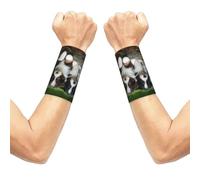 Meymuise Sweat Wristbands, Australian Shepherd Small Puppies | 2 PCS Elastic Compression Sweatbands Moisture Wicking Soft Breathable Wrist Support Arm Bands for Gym Sports Exercise