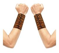 Meymuise Sweat Wristbands, Faux Siberian Tiger Skin | 2 PCS Elastic Compression Sweatbands Moisture Wicking Soft Breathable Wrist Support Arm Bands for Gym Sports Exercise