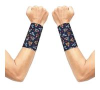 Meymuise Sweat Wristbands, Kiss A Bull Cute Pit Dog Lips Love Valentines | 2 PCS Elastic Compression Sweatbands Moisture Wicking Soft Breathable Wrist Support Arm Bands for Gym Sports Exercise