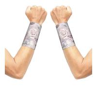 Meymuise Sweat Wristbands, Purple And Grey Floral | 2 PCS Elastic Compression Sweatbands Moisture Wicking Soft Breathable Wrist Support Arm Bands for Gym Sports Exercise